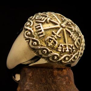 Excellent crafted Men's Viking save Journey Ring - solid Brass