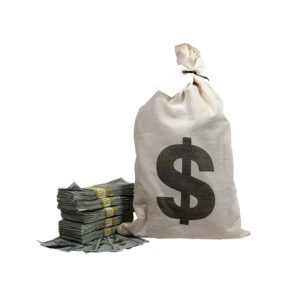 $50,000 Vintage Look Money With Money Bag - Full Print