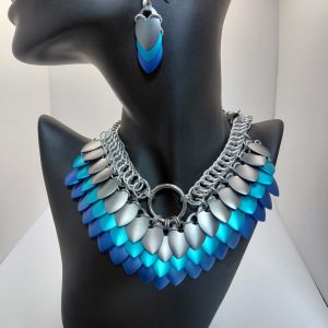 Aluminum Blue Goddess necklace