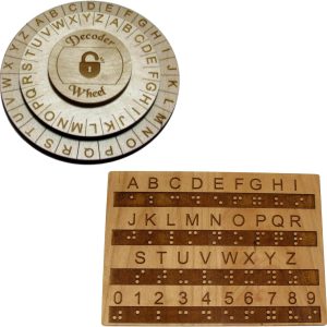 Creative Escape Room Package with Super Secret Spy Decoder Wheel & Tactile Braille Alphabet Board