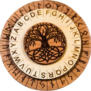 Yggdrasil Cipher Wheel – Laser Engraved Norse Decoder for Escape Rooms