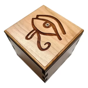 Eye of Horus Spin Box - Wood Puzzle Box - Gift Card Holder - Money Puzzle Box