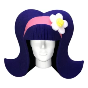 Purple Foam Party Hats Foam Pink Headband Wig - Photo Booth Props - Drag Queen Wig - Cosplay Wig - Wig with Flower - Party Favors