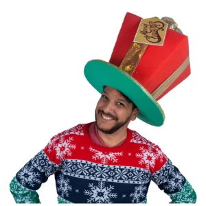 Foam Party Hats Christmas Gift Hat - Christmas Eve Box Hat - Christmas Holiday Hat - Gift Box Christmas Party Hat - Christmas Outfit Hat