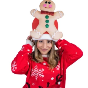 Foam Party Hats Gingerbread Man Hat - Ginger Bread Man Hat - Gingerbread Deco Hat - Gingerbread Party Hat - Christmas Gift Hat - Christmas Deco