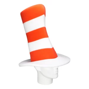 Foam Party Hats Crazy Top Hat - Festival Hat - Striped Top Hat - Fun Party Hat - Novelty Crazy Hat - White and Red Hat - Photo booth Props