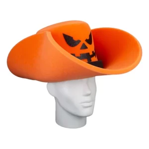 FOAM PARTY HATS: Giant Halloween Cowboy Hat - Halloween Day - Halloween Hat - Halloween Party Hat - Orange Pumpkin Color Hat