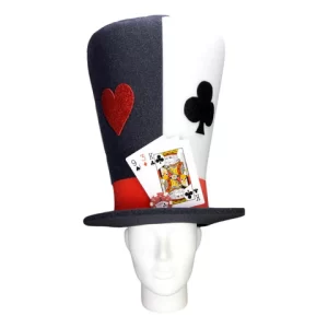 Foam Party Hats Casino Hat - Poker Party Top Hat - Casino Cards Top Hat - Casino Theme Party Hat - Las Vegas Party Hat - Casino Deco Top Hat
