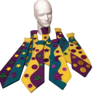 Foam Party Hats- Party Tie - Adults Party Favors - Photo Booth Props, Mardi Gras