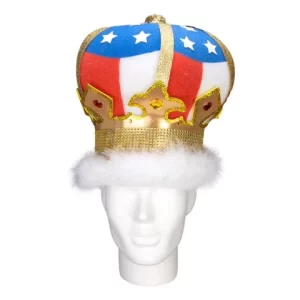Foam Party Hats USA King Crown, Funny Silly Mens & Womens Patriotic Uncle Sam Hat for Independence Day, 4th of July
