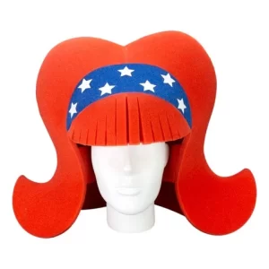 Foam Party Hats: Patriotic Headband Wig Funny Silly Women Patriotic USA American Flag 4th of July wig patriotic hat