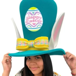Easter Top Hat - Happy Easter Hat - Rabbit Mask Hat - Bunny Hat for Adults and Kids - Bunny Ears Hat