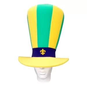 Foam Party Hats -Mardi Gras Wide Top Hat - Mardi Gras Party Hat - New Orleans Party Hat - Mardi Gras Outfit Hat - Photobooth Props