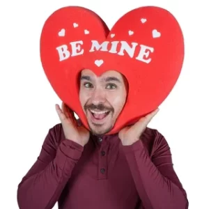 Red Heart Valentine’s Day Hat - St Valentines Day Hat - Crazy Love Hat -Valentines Hat -Valentines Day Gift -Funny Valentine