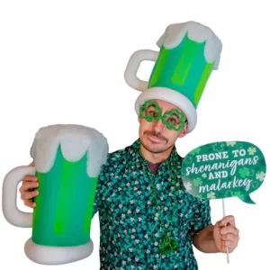St Patrick's Beer Mug Hat - Saint Patrick Hat - St Patrick's Day Dec - Shamrocks Beer Hat -Irish Party Hat - Green Beer Hat -Photobooth Prop