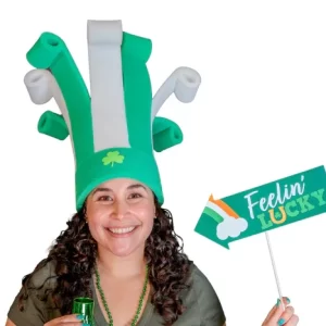 St Patrick's Jester Rollers Hat -Saint Patricks Day - Shamrocks Rollers Hat -Green Color Hat - Celtic Hat - Irish Party Hat -Photobooth Prop