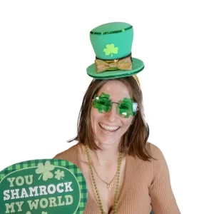 St Patrick's Mini Top Hat - Saint Patricks Day Hat - St Patrick's Day Deco - Women Shamrocks Hat - Green Women Hat - Irish Hat - Photo Props