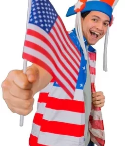 Foam Party Hats: Men & Women Patriotic Uncle Sam USA American Flag Wide Brim Top Hat for Independence Day, Crazy Hat USA Feathers Headband