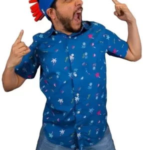 Foam Party Hats: Mohawk HeadbanMen & Women Patriotic Uncle Sam USA American Flag Wide Brim Top Hat for Independence Day, Crazy Hat