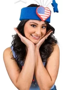 Foam Party Hats: Men & Women Patriotic Uncle Sam USA American Flag Wide Brim Top Hat for Independence Day, Crazy Hat USA Stars Headband