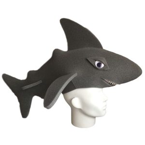Foam Party Hats BLACK Shark Hat - Handmade Shark Hat - Custom Shark Hat - Beach Party Hat - Photo Booth Props - Party Favors - Daddy Shark Hat
