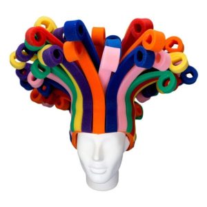 Foam Party Hats Rainbow Wig - Pride Wig - Buffoon Wig - Clown Wig - Circus Themed Party Wig - Jester Halloween Wig - Photo Booth Props