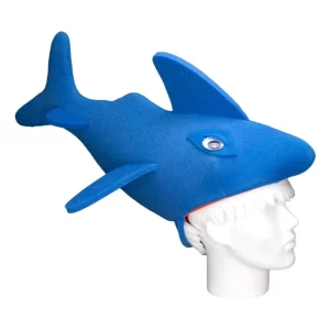 Foam Party Hats Open Mouth BLUE Shark Hat - Shark Party Hat - Shark Gift Hat - Nautical Decor Shark- Beach Decor Shark Hat - Ocean Shark Art Hat