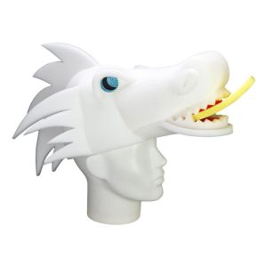 Foam Party Hats WHITE Dragon Hat - Handmade Dragon Hat - Medieval Party Hat - Dragon Costume Hat - Game of Thrones Hat - Dungeons and Dragons Hat