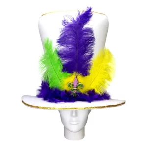 Mardi Gras Bride Hat - Mardi Gras Women Outfit Hat - New Orleans Party Hat -Carnival Costume Hat - Festival Outfit Hat -Mardi Gras Dress Hat