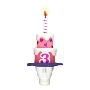Girl's Birthday Cake Hat- Foam Birthday Cake with Age- Personalized Age