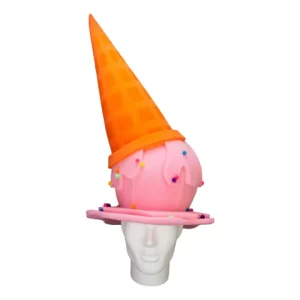 Foam Party Hats Pink Ice Cream Cone Hat - Ice Cream Party Hat - Party Decor Hat - Ice Cream Birthday - Fun Party Hat - Photo Booth Props