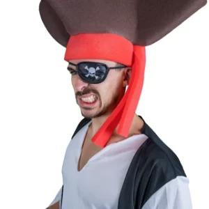 Foam Pirate Hat Brown or Black- Pirate Cosplay Hat - Pirate Patch Hat - Pirate Party Decorations - Pirate Costume for Women and Men