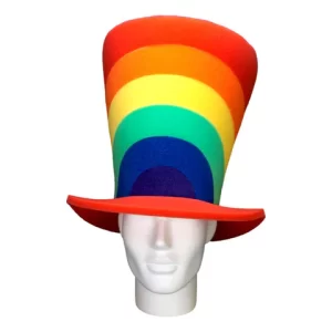 Foam Party Hats: Pride Rainbow Wide Top Hat - Gay Pride Hat - LGBTQ Clothing Hat - LGBTQ Accessory Hat - LGBTQ Crazy Hat - Hora Loca Hat