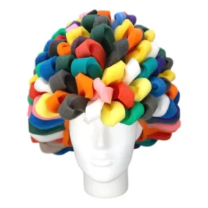 Foam Party Hats- Afro Rainbow Wig