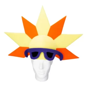 Foam Party Hats Sun with Glasses Hat - Sunshine Hat - Summer Theme Hat - Beach Hat - Sunglasses Hat