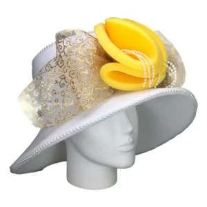 Foam Party Hats Vintage Round Flowers Hat - Wide Brim Hats - Custom Hats - Photo Booth Props